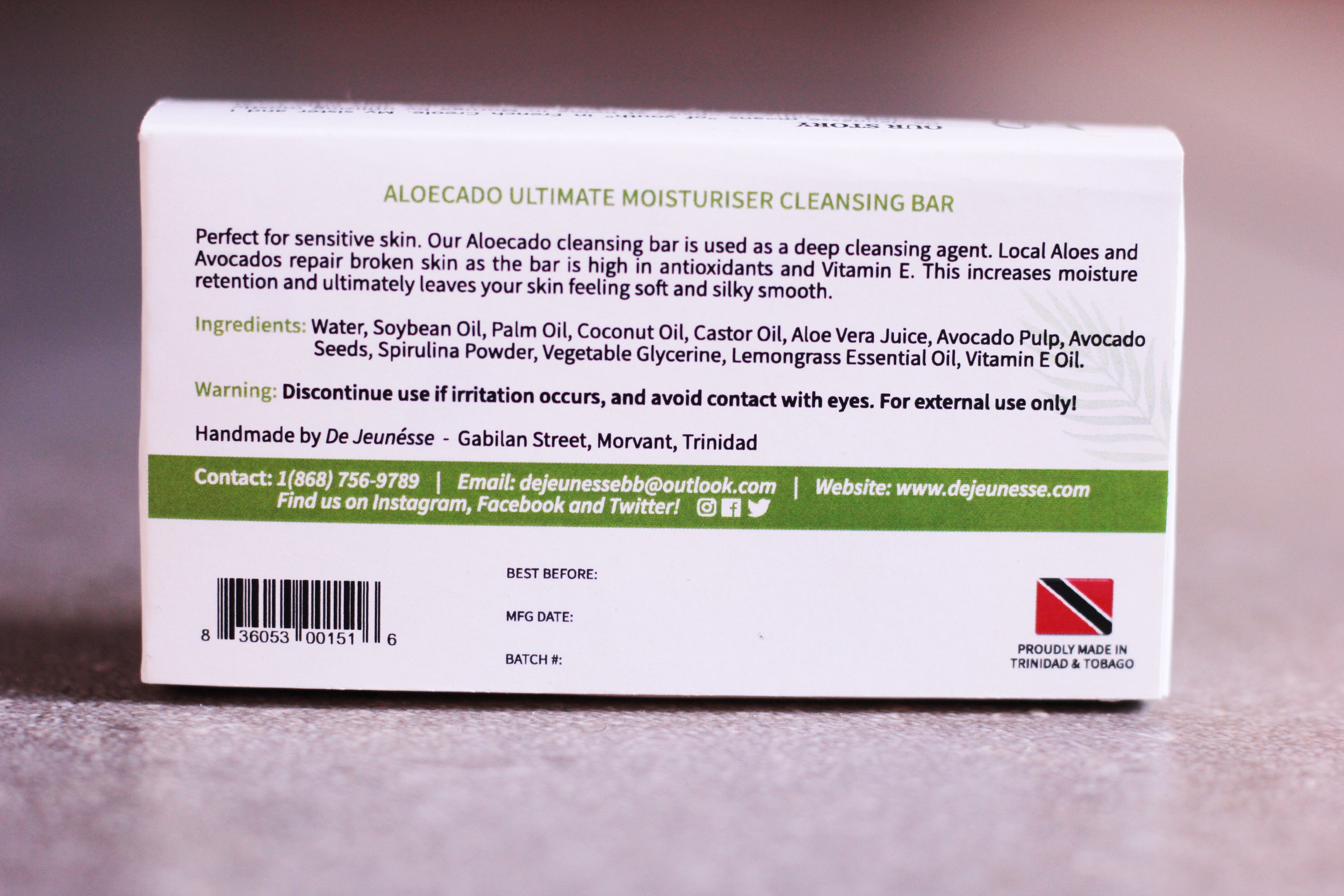 Aloecado Face & Body Cleansing Bar - dejeunesse