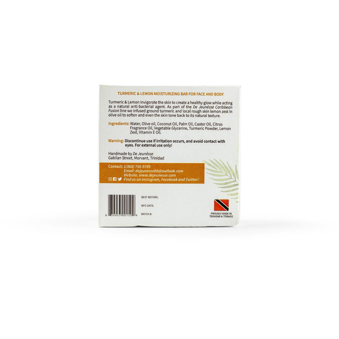 Turmeric and Lemon Face & Body Cleansing Bar