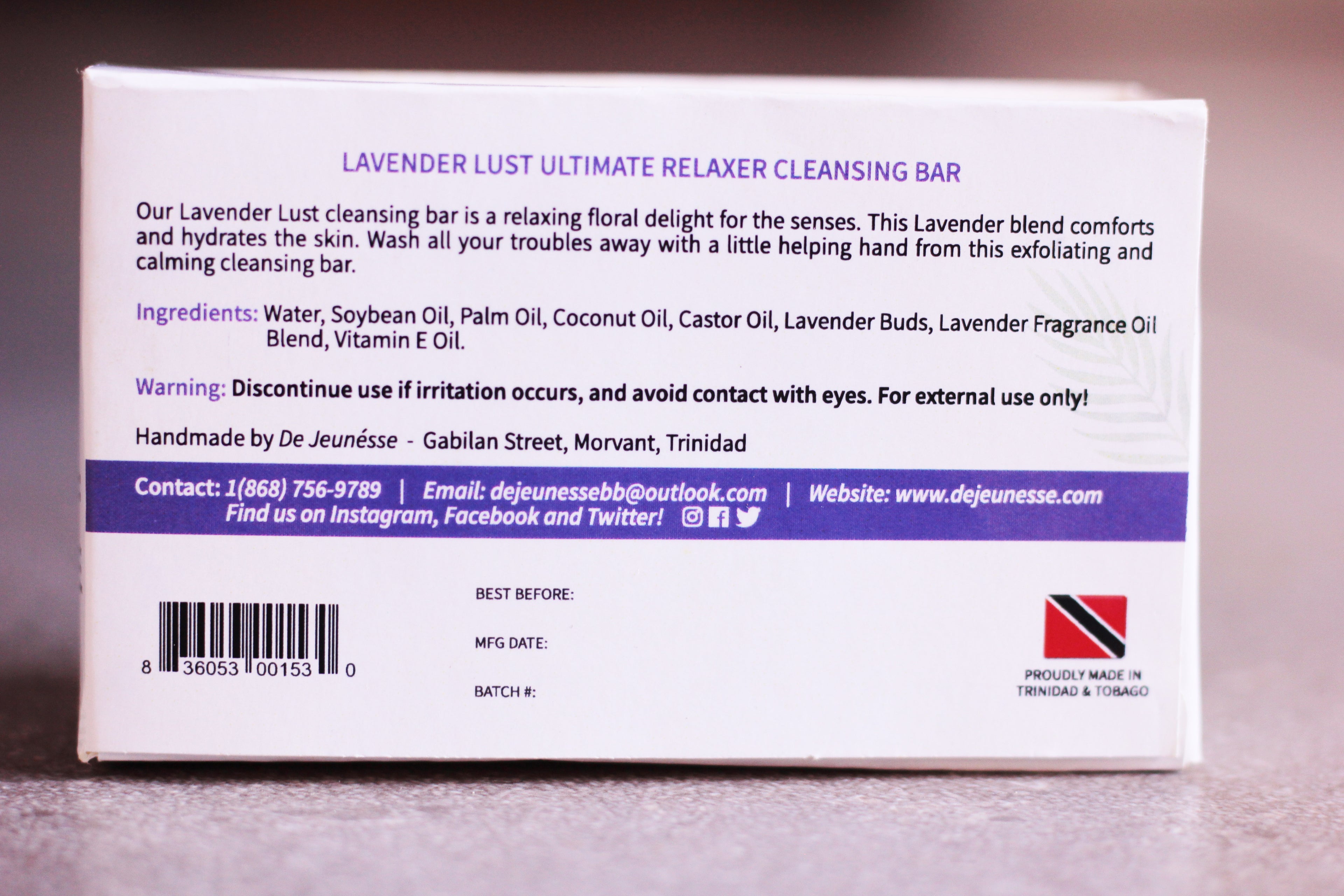 Lavender Lust Face & Body Cleansing Bar - dejeunesse