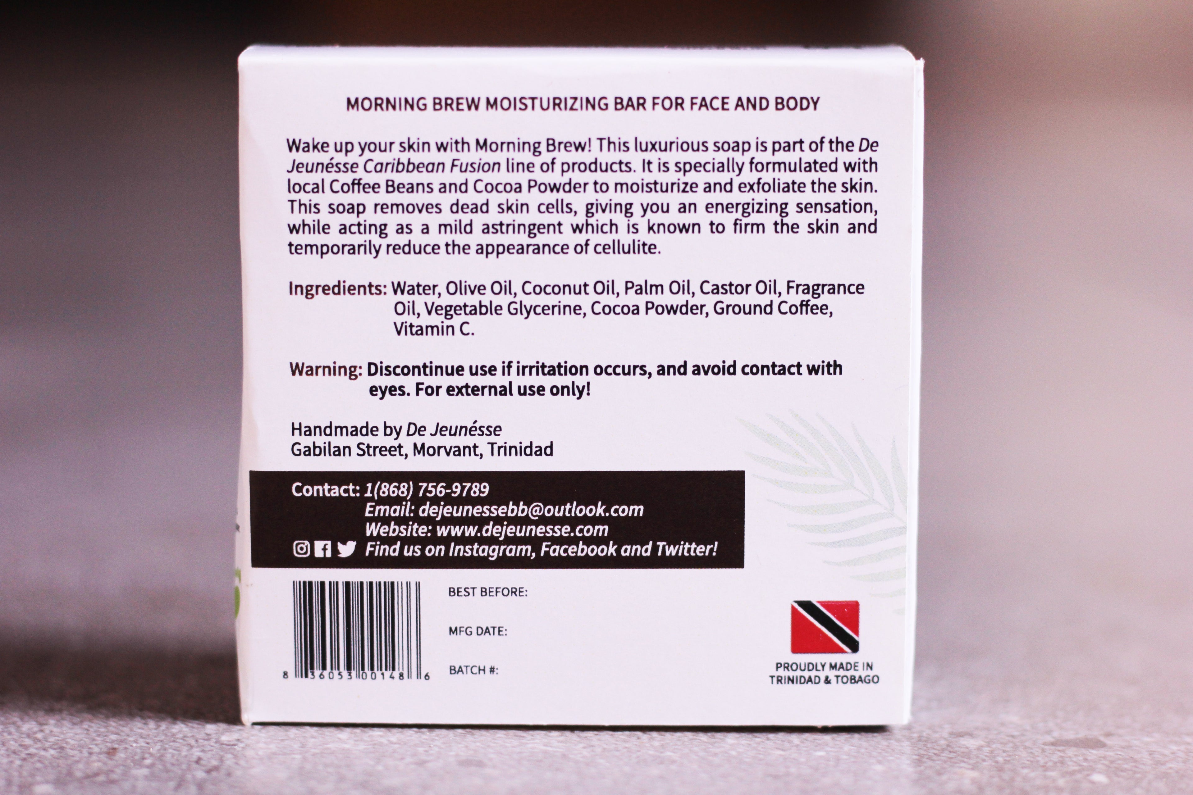 Morning Brew Face & Body Cleansing Bar - dejeunesse